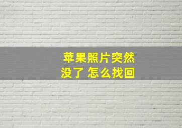 苹果照片突然没了 怎么找回